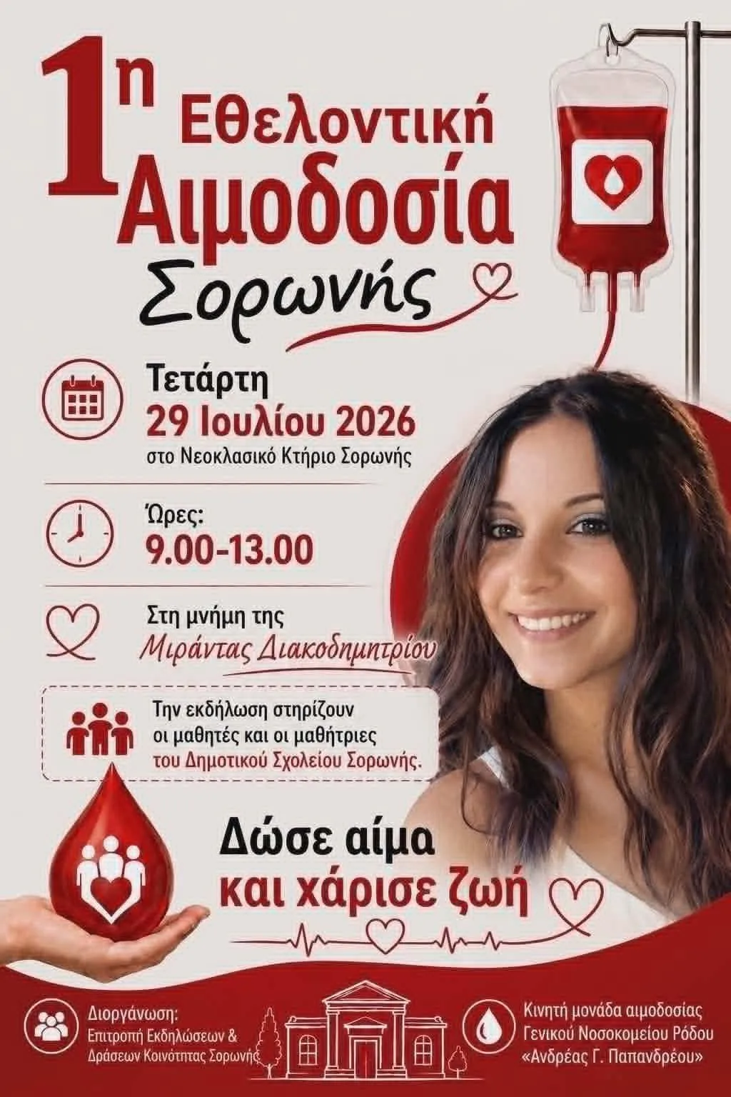 1η Εθελοντική Αιμοδοσία Σορωνής | Σορωνή | Τετάρτη 29 Ιουλίου